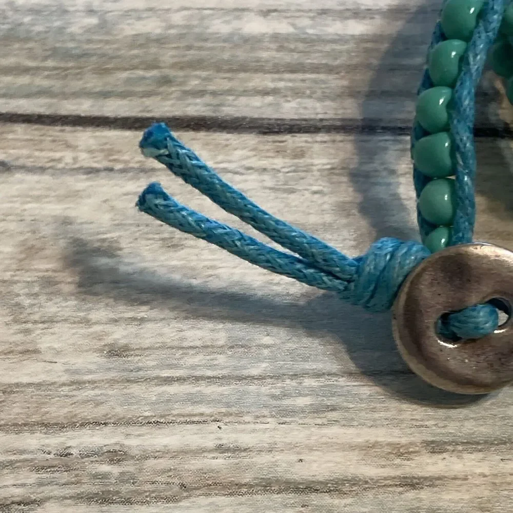 Blue Turquoise Beads Wrap Bracelet 30
